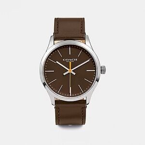 Coach Silver and Brown Leather Watch new with tag